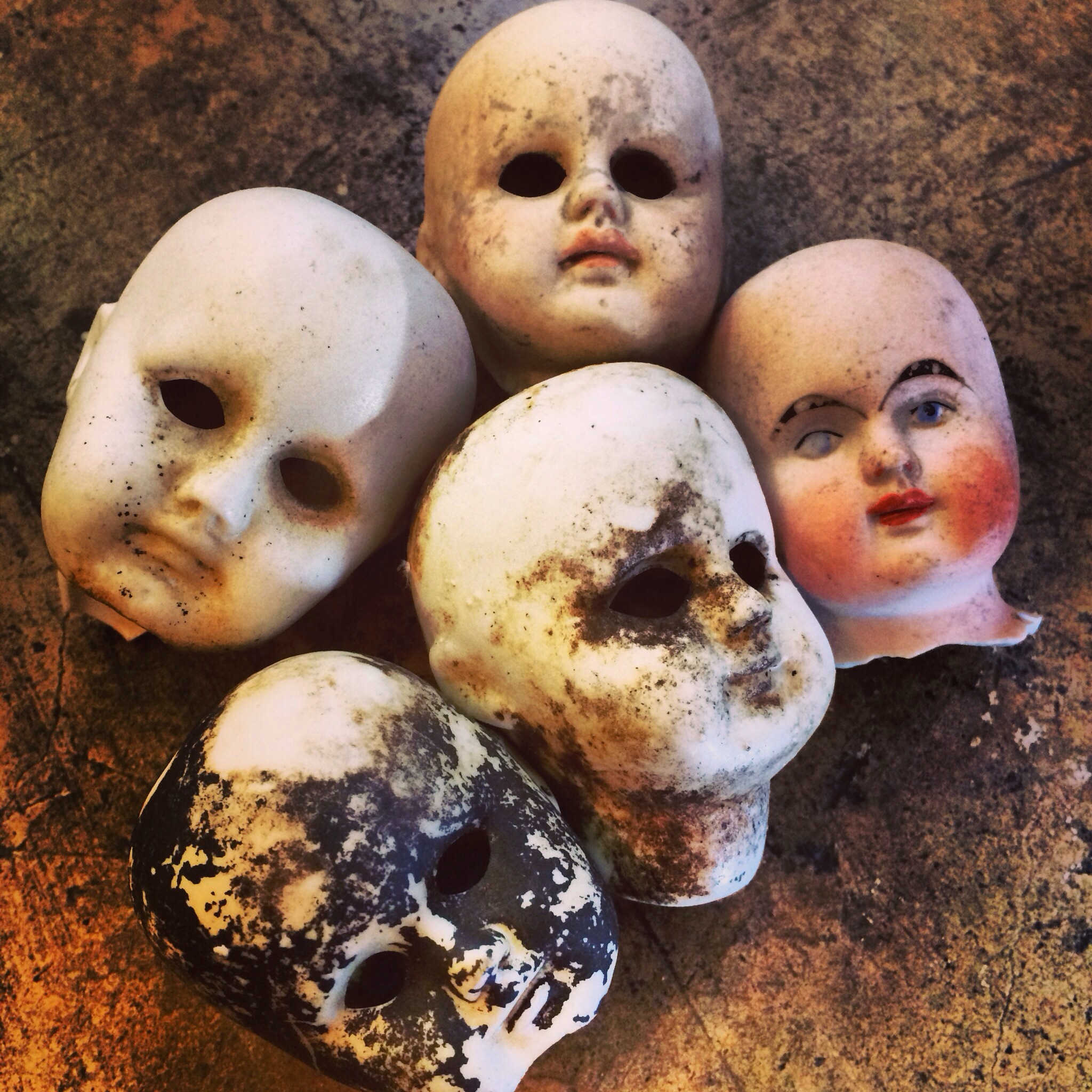 antique doll heads
